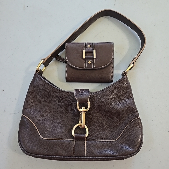 Wilsons Leather Handbags - Brown Leather Shoulder Bag and Wallet Set Wilsons Leather